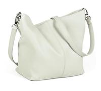 LiaTalia Womens Shoulder Bag - Soft Grained Leather - Medium Size Hobo Handbag Purse Made with 100% Italian Leather - Adal [Cream
