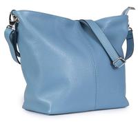 LiaTalia Womens Shoulder Bag - Soft Grained Leather - Medium Size Hobo Handbag Purse Made with 100% Italian Leather - Adal [Denim Blue]