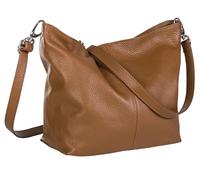 LiaTalia Womens Shoulder Bag - Soft Grained Leather - Medium Size Hobo Handbag Purse Made with 100% Italian Leather - Adal [Medium Tan]