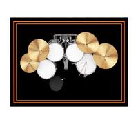 Liazy esuoh Drum Rug, 100x150cm Drum Mat, Electrical Drum Carpet, Tightly Woven Fabric with Non-Slip Bottom, Soundproof Rug Pads, Drum Accessories for Drum Set(Orange)