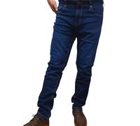Libadah Men's Slim-Fit Jeans Flex Pant Stretch 98% Cotton, 2% Stretch | Regular Straight Leg Denim Trousers Pants Work Stretchy Jeans UK, All Waist Leg Sizes (UK, Waist & Inseam, 32, 34, Dark Blue)