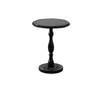 LIBANGRONG-888 Coffee Table American style Retro Small Round Table French Sofa Side Coffee Intricate Patterns Side Tables(Black,Small)