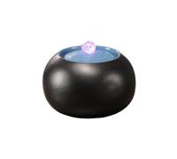 LIBANGRONG-888 Indoor Water Fountain Simple Ceramic Water Feature Circulating Fountain with Electric Submersible Pump Tabletop Water Fountain(Black)