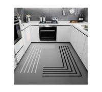 LIBANGRONG-888 Kitchen Mats for Floor Kitchen Rugs, Non Skid Washable Floor Absorbent Mats with Rubber Backing, Durable Woven for, Home, Farmhouse, Front of Sink (Black)(120x140cm)
