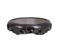 LIBANGRONG-888 Vase Bonsai Base Ebony Round Bonsai Display Base with Carving Grain Display Stand Base(XS)