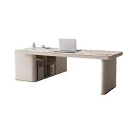 LIBANGRONG-888 Writing desk Light Luxury Slate Corner Desk, Modern Home Office with Multifunctional Power Socket Computer Desks(L)