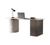LIBANGRONG-888 Writing desk Modern Home Office Desk, Stable Rock Slate Executive with Charging Station, Round Storage Cabinet Computer Desks(L)