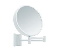 Libaro Imola Wall Mounted Magnifying Mirror - 360° Swivel Makeup Mirror - Double Sided Shaving Mirror with 3x and 7x Magnification - Extendable White Metal Arm, Ø 19 cm