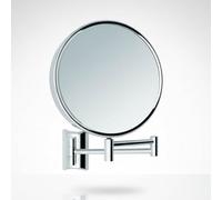Libaro Imola Wall Mounted Magnifying Mirror - 360° Swivel Makeup Mirror - Double Sided Shaving Mirror with 3x and 10x Magnification - Extendable Chrome Metal Arm, Ø 19 cm