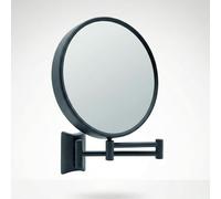 Libaro Imola Wall Mounted Magnifying Mirror - 360° Swivel Makeup Mirror - Double Sided Shaving Mirror with 3x and 7x Magnification - Extendable Black Metal Arm, Ø 19 cm