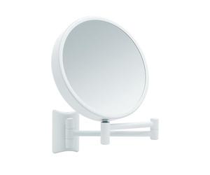 Libaro Imola Wall Mounted Magnifying Mirror - 360° Swivel Makeup Mirror - Double Sided Shaving Mirror with 3x and 7x Magnification - Extendable White Metal Arm, Ø 19 cm