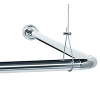 Libaro Shower Curtain Rail Set, L-Shaped Shower Curtain Rod, Various Configurations, L-Shape long or short, U-Shape, straight, Includes Ceiling Bracket, for Bathtubs, rust-proof Materials