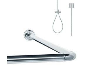 Libaro Universal L & U Shape Shower Curtain Rail - Rustproof Aluminium Corner Shower Pole for Bathtub & Shower - Includes Adjustable Ceiling Support (1.50 m)