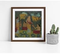 Libations five figures in a mythical forest by Paul serusier Stunning Framed Wall Art Picture Print Square - 45cm wide x 45cm high - Walnut Frame