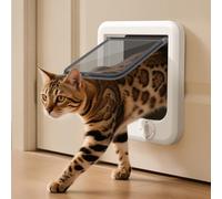 LIBBEPET Cat Door Interior Door, Push & Turn 4-Way Lock Indoor Cat Doors, Reinforced ABS Frame Pet Doors for Cats Up to 18 lbs, Easy DIY Installation for Interior and Exterior Doors, Lagre