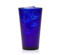 Libbey Cobalt Blue Drinking Glasses, Classic Design Flare Tumbler Glasses Set of 8, Dishwasher Safe Glass Drinking Glasses for Beverages