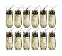 Libbey Stemless 12-Piece Champagne Flute Glass Set