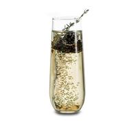 Libbey Stemless 12-Piece Champagne Flute Glass Set