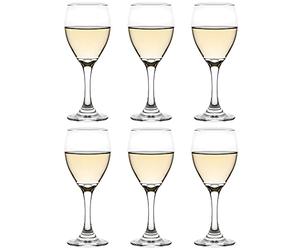 Libbey Teardrop White Wine Glass - 251 ml / 25.1 cl - Pack of 6 - Dishwasher Safe - Timeless