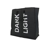 Libbi Lou 2 Section Black Double Laundry Hamper | Washing Tote Basket | Light and Dark Laundry | 55x26x56cm