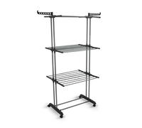 Libbi Lou 4 Tier Clothes Airer Movable and Lockable Wheels Laundry Rack for Indoor Outdoor with Foldable Wings
