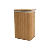 Libbi Lou Bamboo Laundry Basket with Lid 72L Washing Hamper in Light Brown Libbi Lou Light Brown