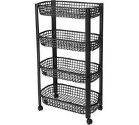 Libbi Lou Black 4-Tier Utility Cart Kitchen Trolley
