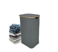 Libbi Lou Black Bamboo Laundry Storage Hamper with Removeable Inner Bag 100L in Grey Libbi Lou Grey