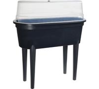 Libbi Lou Raised Garden Bed, Elevated Planter Box with Greenhouse Lid and Legs, Portable Container for Vegetables and Herbs, Green (Black)