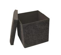 Libbi Lou Black Velvet Foldable Footstool/Ottoman Storage Box | 38 x 38 x 38 cm | Footstool for Home, Office or Bedroom | Store up to 20kg
