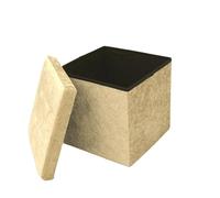 Libbi Lou Cream Velvet Foldable Footstool/Ottoman Storage Box | 38 x 38 x 38 cm | Footstool for Home, Office or Bedroom | Store up to 20kg (Cream)