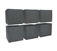 Libbi Lou Fabric Storage Cube Boxes Set of 6 in Grey Libbi Lou Grey