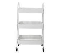 Libbi Lou Kitchen Trolley on Wheels 3 Tier Utility Cart in White Libbi Lou White