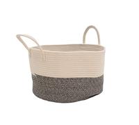 Libbi Lou Large Cotton Rope Laundry Basket with Handles - Foldable Storage Basket for Clothes, Toys, Blankets & Towels - Durable Organiser Bin for Bedroom, Nursery & Living Room