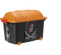 Libbi Lou Pirate Design 57L Treasure Storage Box - Kids Toy Chest with Lid - Storage Container for Toys, Books & Clothes - Organiser for Bedroom & Playroom 60x40x42cm