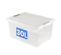Libbi Lou Plastic Storage Box with Lids | Stackable Clear Containers for Kitchen, Office, Crafts, Tools & Household Essentials (30 Litre)