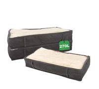 Libbi Lou Set of 4 Underbed Storage Bags - 90L Foldable Fabric Organisers with Clear Window & Handles - Compact Storage Boxes for Clothes, Bedding & More - 100x50x18cm