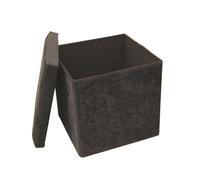 Libbi Lou Velvet Footstool Ottoman Storage Box 38x38x38cm in Black | Size: 38 x 38 x 38 cm Libbi Lou Black 38 x 38 x 38 cm