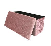 Libbi Lou Velvet Footstool Ottoman Storage Box 76x38x38cm in Pink | Size: 76 x 38 x 38 cm Libbi Lou Pink 76 x 38 x 38 cm