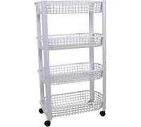 Libbi Lou White 4-Tier Utility Cart Kitchen Trolley