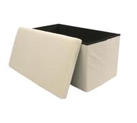 Libbi Lou White Teddy Boucle Foldable Footstool/Ottoman Storage Box | 76 x 38 x 38 cm |Ottoman for Home, Office or Bedroom | Store up to 40kg