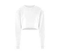 Libbi Women's 100% Polyester Crew Neck Long Sleeve Pullover Sweatshirt White Size XS