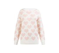 LIBBI Women's Knitted Jumper, Wool White Pink, XS/S