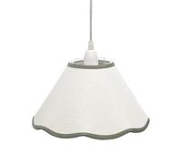 Libby - Natural Linen with Sage Green Trim 27cm Pendant or Lamp Shade