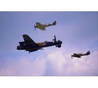 Libby's Emporium 661059 BBMF AVRO Lancaster B2 Hurricane IIc And Spitfire IIa A4 Photo Poster Print 10x8