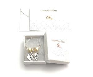Libby's Market Place Bride To Be 2026 Wine Glass Charm with Gift Box and Congratulations Gift Card