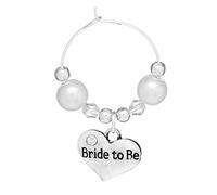 Libby's Market Place Bride To Be Champagne Flute Hen Party Wine Glass Charm on a Gift Card