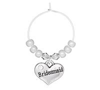 Libby's Market Place Bridesmaid Wine Glass Charm with Small Beads with Gift Bag