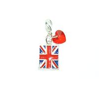 Libby's Market Place British Flag/Union Jack Clip on Charm with Red Gift Bag Handmade
