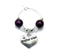 Libby's Market Place Brother in Law Glass Charm on a Gift Card